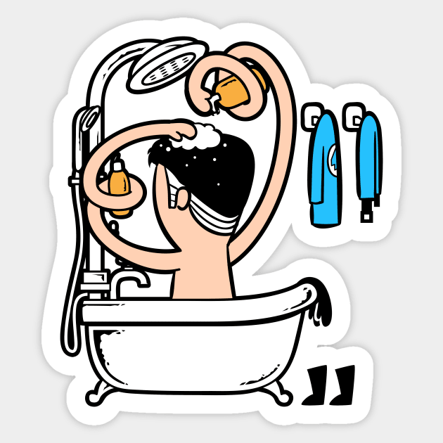 Bath and Shower - Multitasking Sticker by flyingmouse365